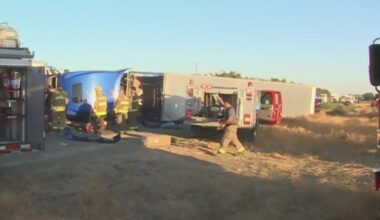 Driver killed after big rig overturns on southbound Interstate 5 in Yolo County