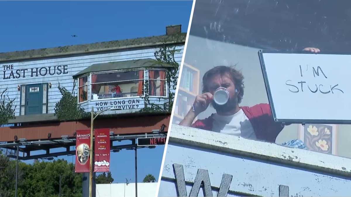 Man living in billboard in West Hollywood to promote Netflix film – NBC Los Angeles