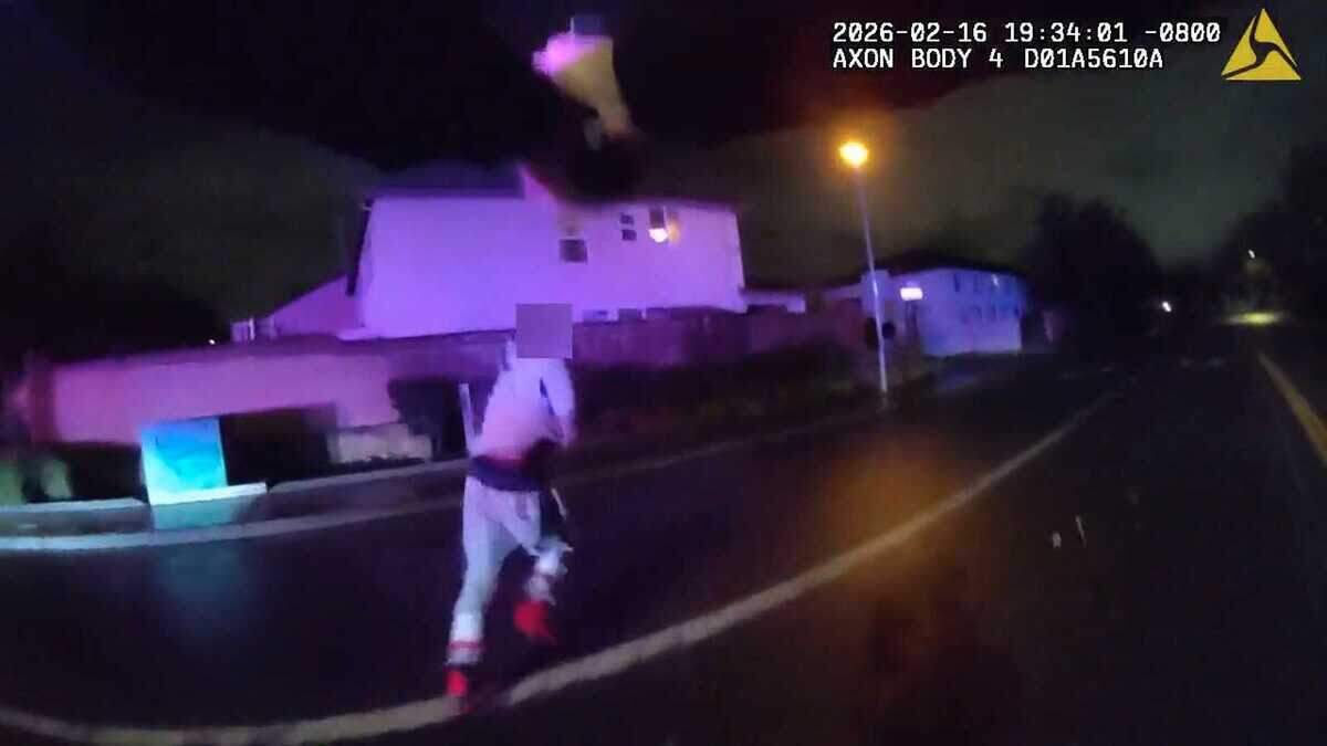 Tywain Lamale Smith is seen in an image from body worn video running from Sacramento County sheriff’s deputies during a Feb. 16 traffic stop. The Sheriff’s Office said Smith pulled a handgun from his right hip before two deputies opened fire.