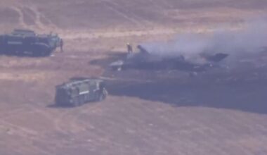 F-35 fighter jet crashes near San Diego Marine Corps base, sparking fire