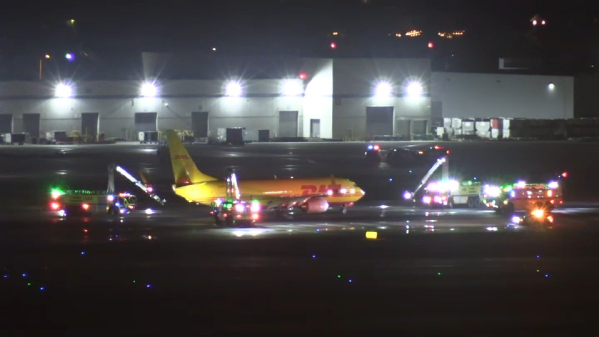 Video shows DHL plane on fire at LAX – NBC Los Angeles
