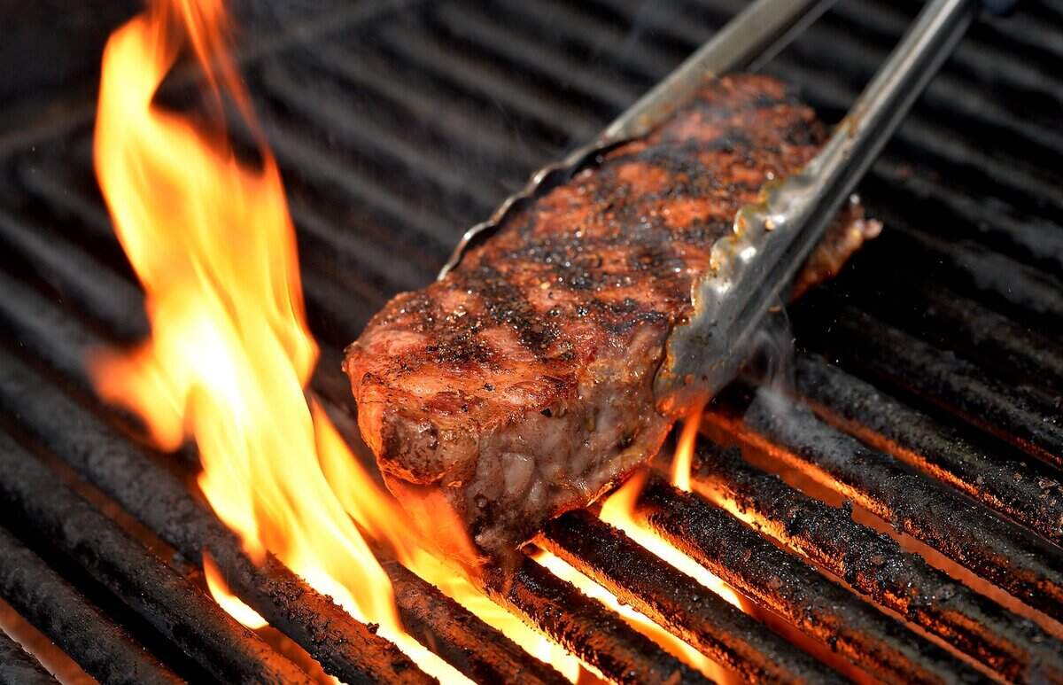Harissa-rubbed New York steak is grilled at Max’s Bistro in Fresno.