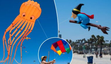 Annual festival brings hundreds of colorful kites to California beach