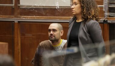 Nick Reiner pleads not guilty today to two counts of first-degree murder in the deaths of his parents, Rob Reiner and Michele Singer Reiner, with public defense attorney Kimberly Green during his arraignment on murder charges for the deaths of his parents, Rob and Michele Reiner, on Monday in Los Angeles. (Chris Torres/Pool Photo via AP)
