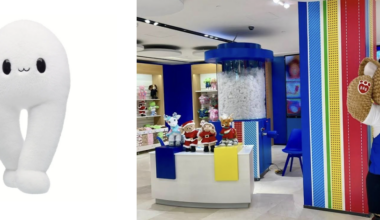 stuffed animals and a store interior