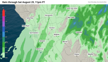 Tropical moisture brings scattered showers to Sacramento Valley