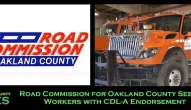 Road Commission for Oakland County Seeking Workers with CDL-A Endorsement