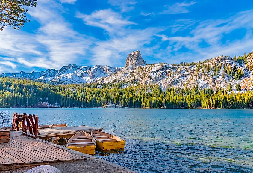 Mountains and lakes near Mammoth Lakes, California.