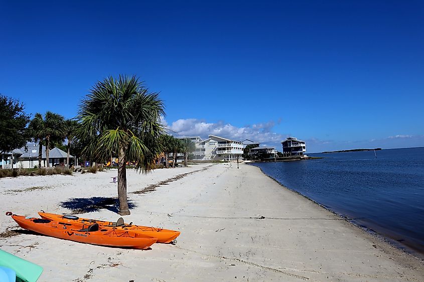 The beach at Cedar Key, Florida, on the Gulf.