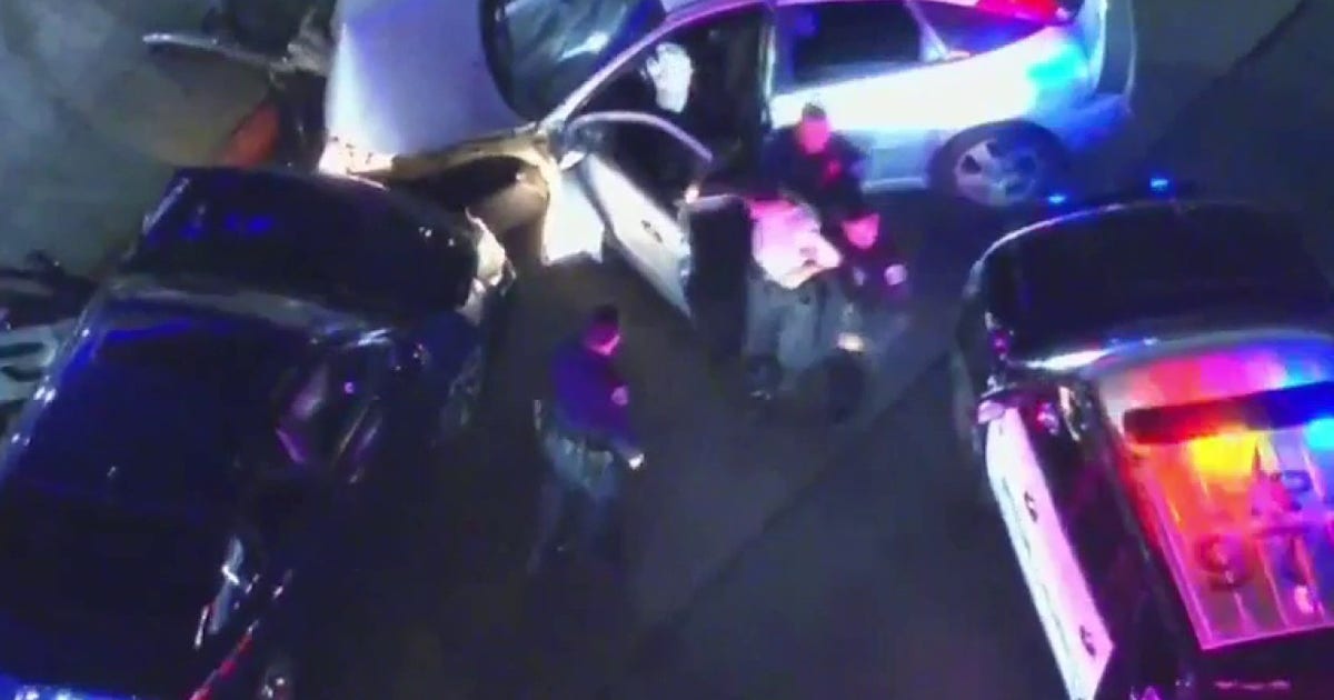 Innocent driver hit in dramatic Los Angeles police chase; Suspect arrested after crash near Highland Park