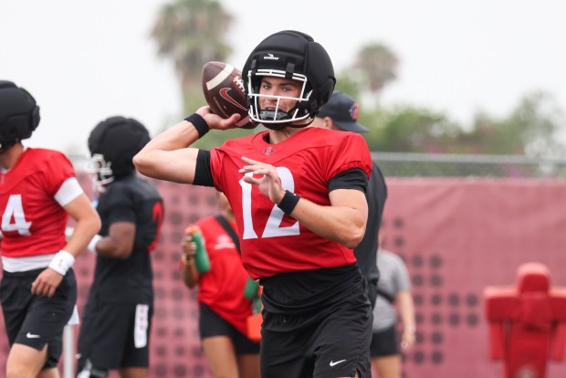 Stone Saunders was a four-star high school recruit out of Pennsylvania. (Kristian Carreon / The San Diego Union-Tribune)