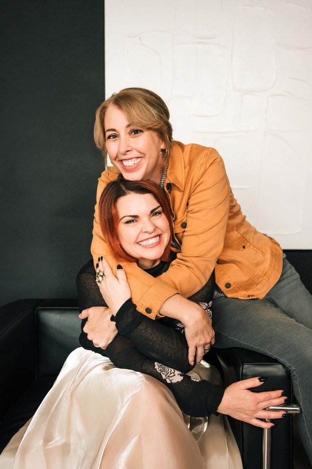 Christina Hobbs, bottom, and Lauren Billings, top, who together write under the pen name Christina Lauren, are headliners at the KPBS San Diego Book Festival on Aug. 22. (Chandra Wicke)
