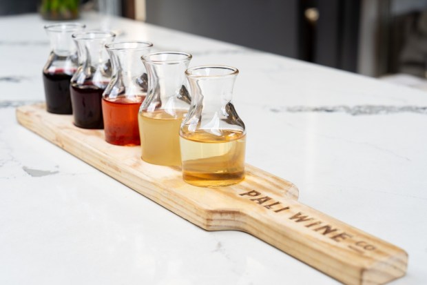 Pali Wine Co. serves wine flight at its new Hillcrest location. (Kimberly Motos)