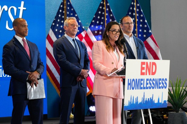 At a press conference at the South County Lighthouse on Wednesday, Aug. 12, 2026 in National City, CA., Secretary of Health and Human Services (HHS), Robert F. Kennedy, Jr., Secretary of the U.S. Department of Housing and Urban Development (HUD) Scott Turner and Donnie Dee President and CEO of the San Diego Rescue Mission listed as Sara Carter, Director of the White House Office of National Drug Control Policy, spoke to reporters about the Best Practices Toolkit.  (Nelvin C. Cepeda / The San Diego Union-Tribune)