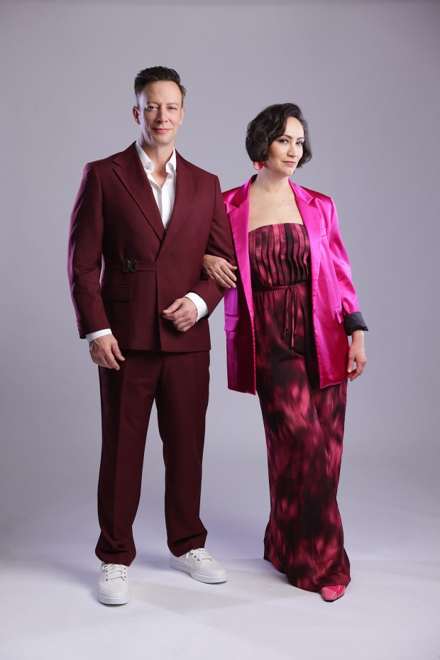 Tally Sessions, left, and Eden Espinosa co-star as the headstrong Benedick and Beatrice in The Old Globe's summer production of "Much Ado About Nothing." (Rich Soublet II)