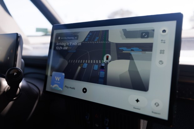 San Diego, California - The center console of the Waymo Ojai, as shown on Friday, Aug. 21, 2026. (Kristian Carreon / The San Diego Union-Tribune)