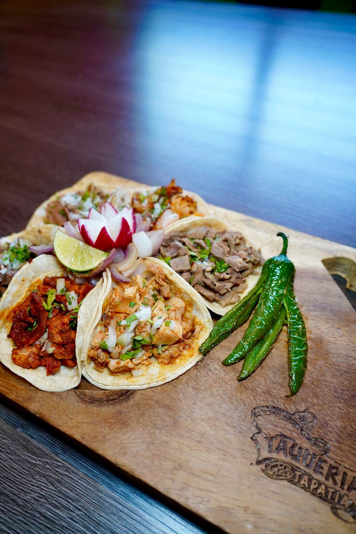 Tacos at Taqueria La Perla Tapatia.