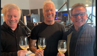 three men toasting with wine