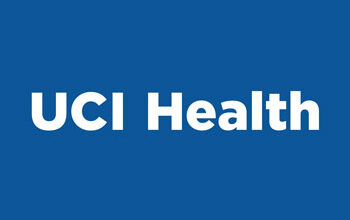 uci health logo blue background with white letters
