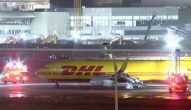 Flames erupt from plane landing at LAX, 'like the brakes locked up'
