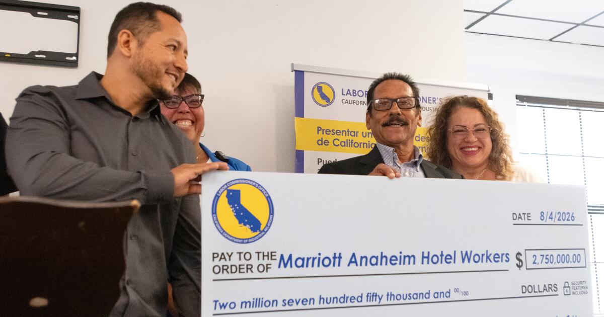 Anaheim Marriott union wins $2.75 million settlement in recalled workers' case