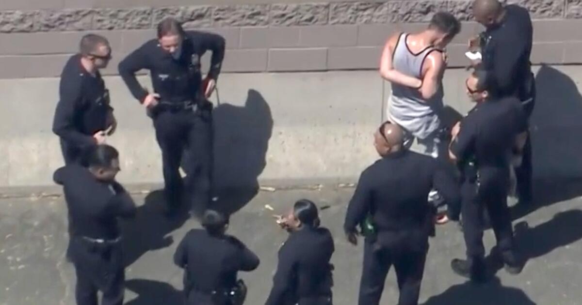 L.A. burglary suspect gets gas mid-pursuit, crashes on 405 Freeway