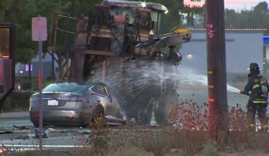 Elk Grove Tesla driver killed in fiery collision with tractor