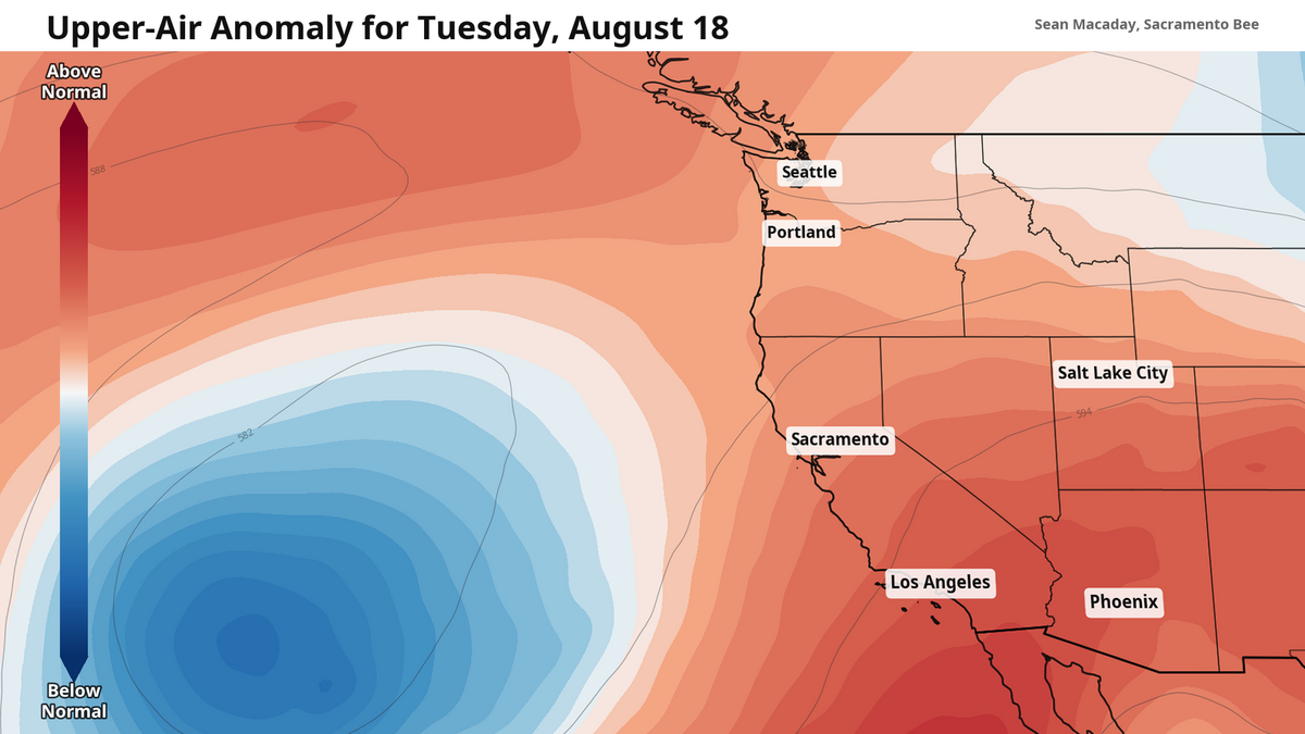 Forecast high temperatures for Wednesday.