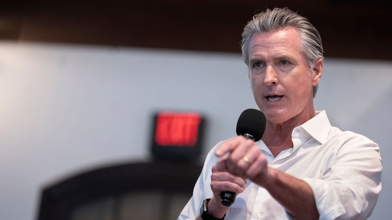 ST. HELENA ISLAND, SOUTH CAROLINA - SEPTEMBER 3: Potential 2028 presidential candidate, California Gov. Gavin Newsom speaks during an event held by the state Democratic Party at the Penn Center on September 3, 2026 on St. Helena Island, South Carolina. Newsom is touring the state aiming to rally Democrats ahead of the November midterm elections. South Carolina is the first primary state in the 2028 presidential election. (Photo by Sean Rayford/Getty Images)