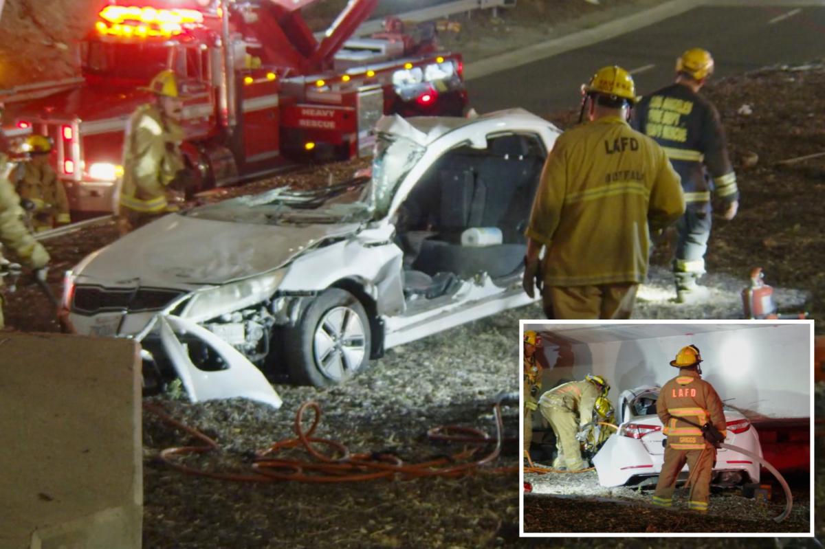 Mangled car wreck kills driver on major California freeway sparking rush hour hell