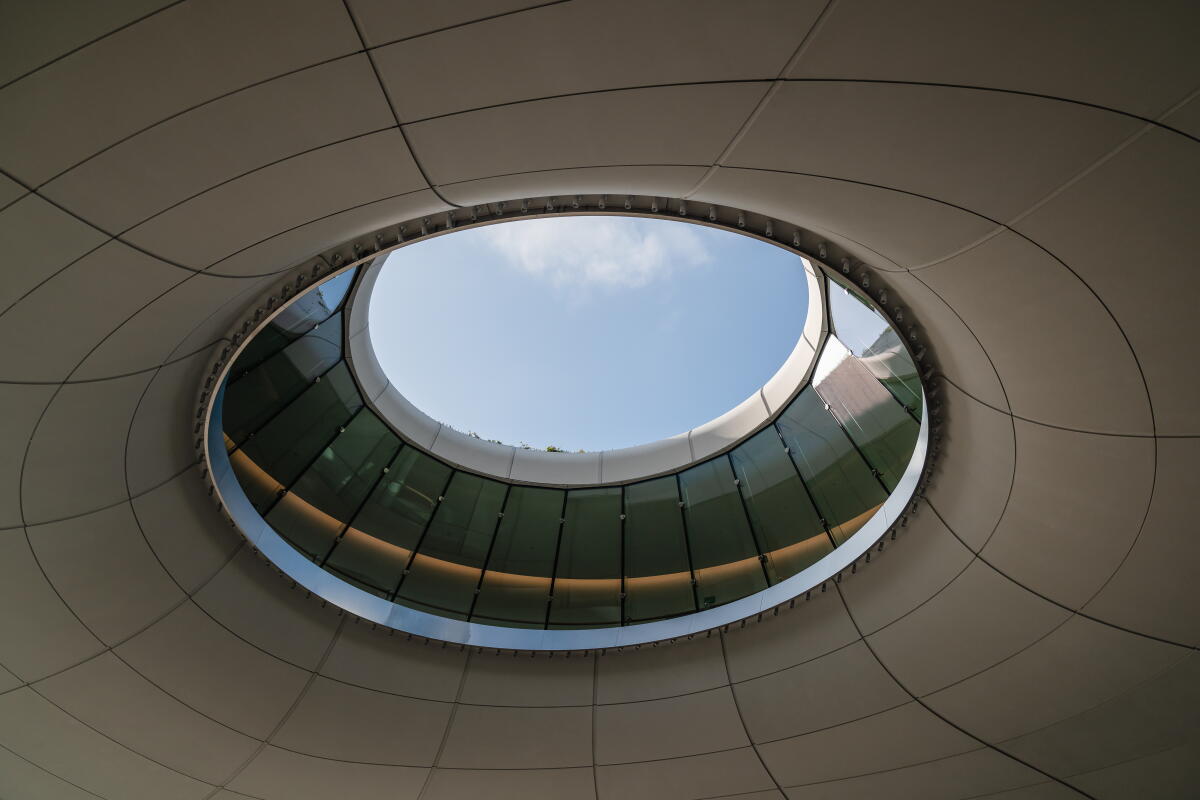 The oculus at the entrance of the Lucas Museum of Narrative Art.