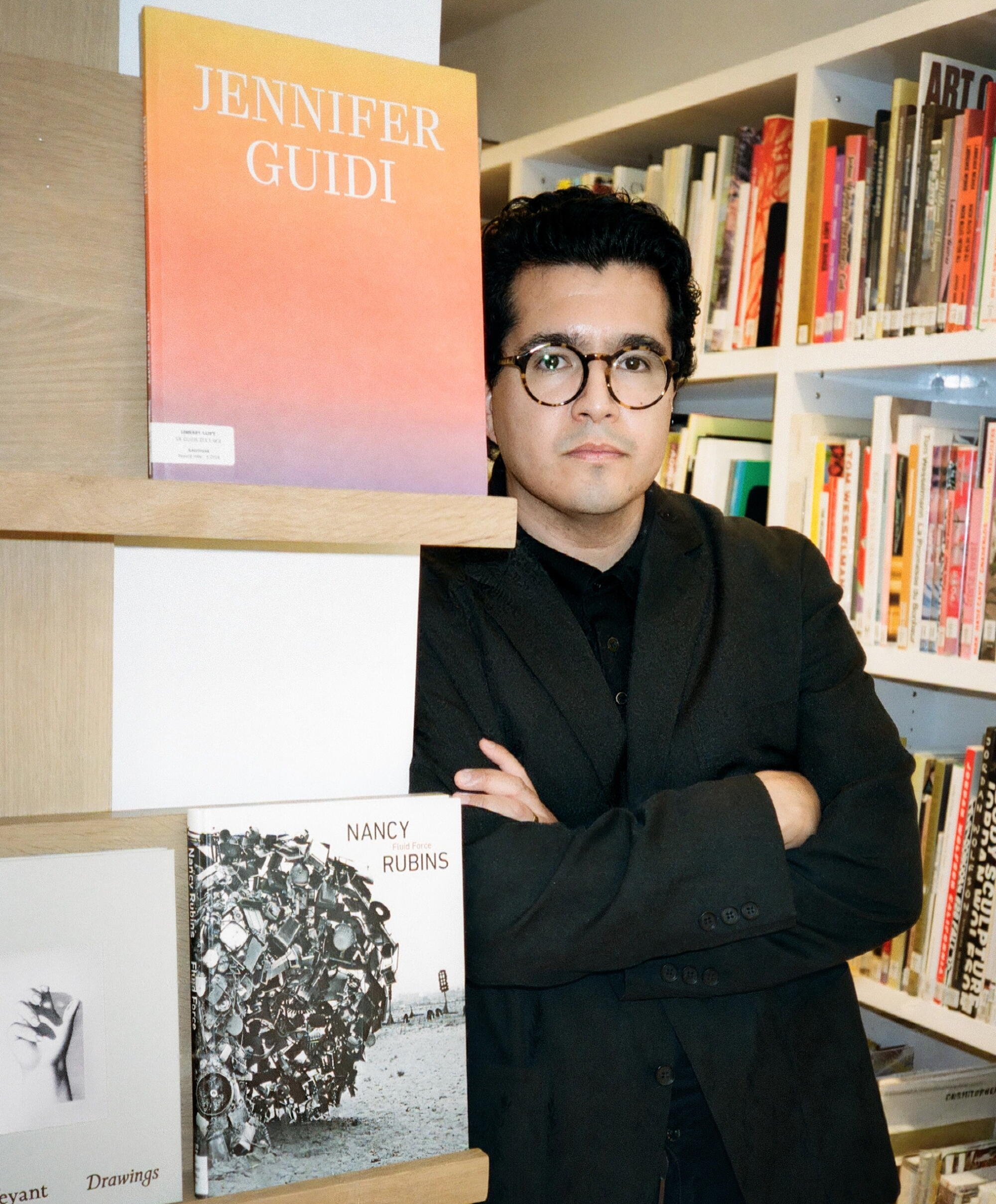 Jerson Hondall in the library of Gagosian Gallery, Beverly Hills.