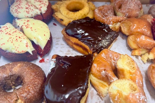 A big box of doughnuts from The Donuttery. (Photo by Brock Keeling, Orange County Register/SCNG)