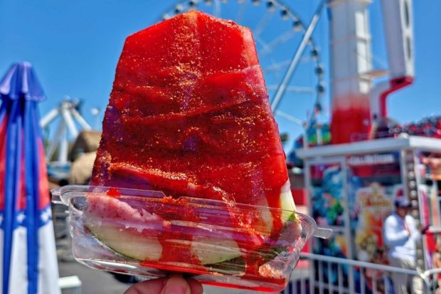 Candied Watermelon served at The OC Fair in Costa Mesa. (Charlie Vargas, SCNG)