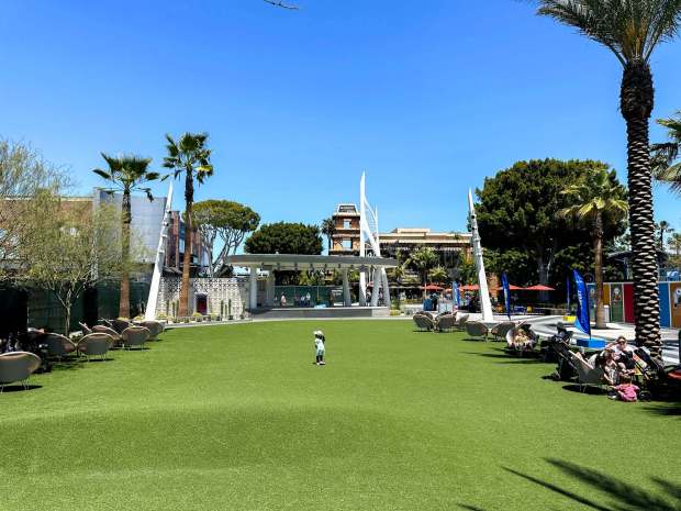 An open area at the Downtown Disney District will connect the shopping area with new attractions in the Disneyland Forward expansion project in Anaheim, CA, on Tuesday, May 7, 2024. (Photo by Jeff Gritchen, Orange County Register/SCNG)