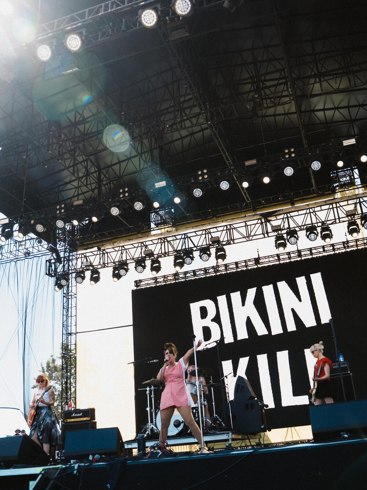 Defining, third-wave feminist, riot grrrl band, Bikini Kill performs at Daisy Chain Fields on Aug. 29 in Irvine.