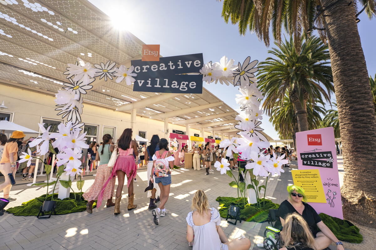 Fans visit the Etsy Creative Village at Daisy Chain Fields in Irvine.