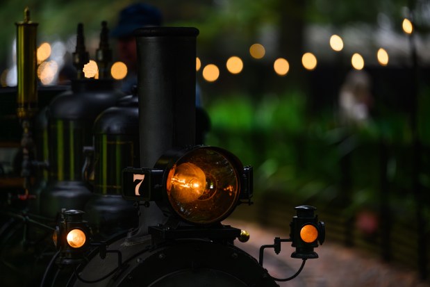 The incandescent lights of the steam train are turned on while at the Redwood Valley Railway at Tilden Regional Park in Orinda, Calif., on Monday, Aug. 31, 2026. Visitors are treated to a 12-15 minute ride on a 15-inch gauge track which was built back in 1952. (Jose Carlos Fajardo/Bay Area News Group)