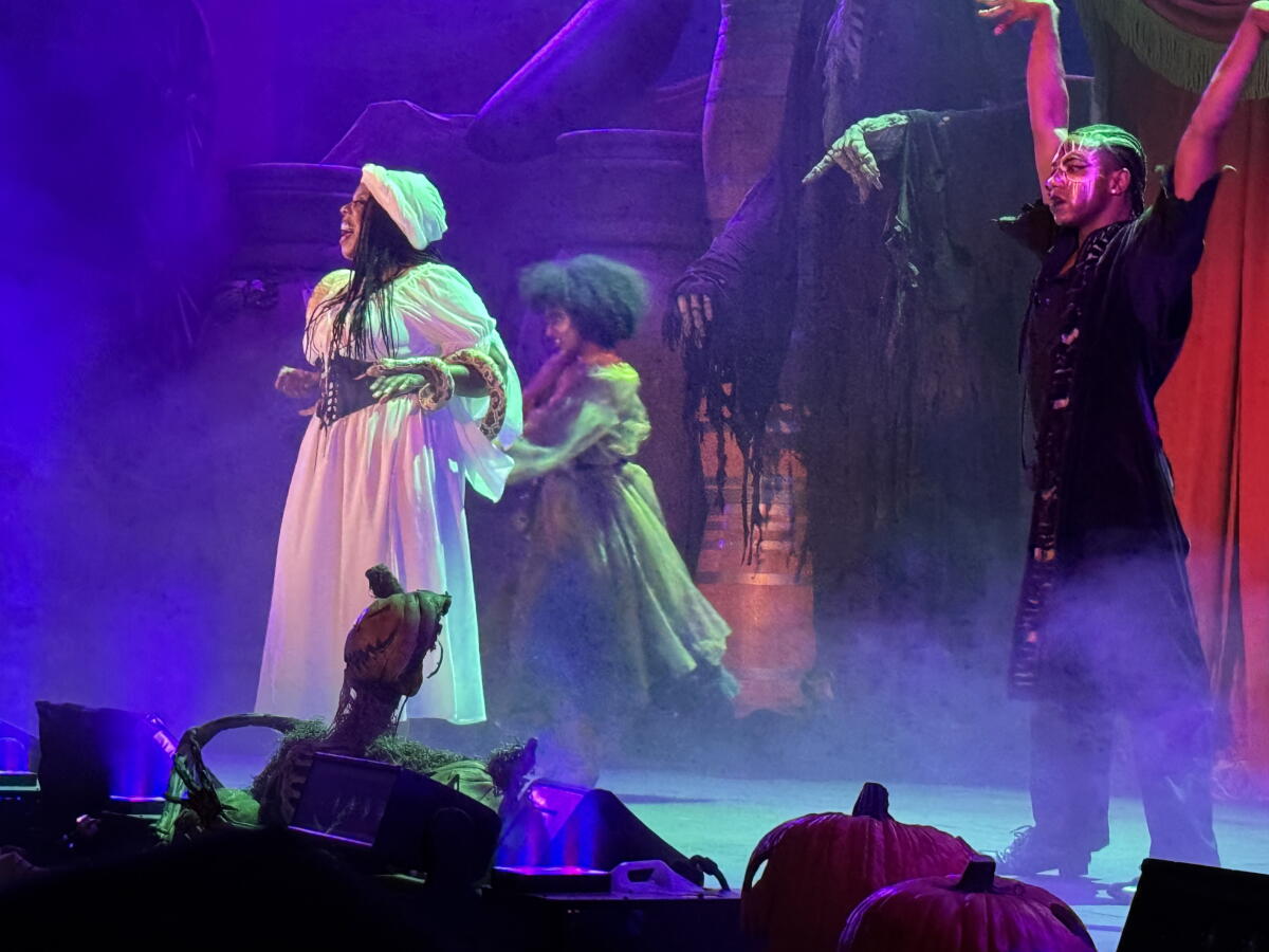 Guests are given a taste of the new “Voodoo: Bayou's Edge” to be featured at this year's Knott's Scary Farm.