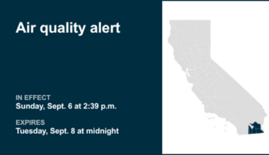 Air quality alert in place for Southern California until early Tuesday