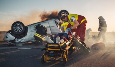 Paramedics Rush One to Hospital From Overturned Vehicle on Freeway in Westminster