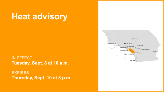 Santa Ana Mountains/Foothills and Orange County placed under a heat advisory from Tuesday to Thursday – Daily Bulletin