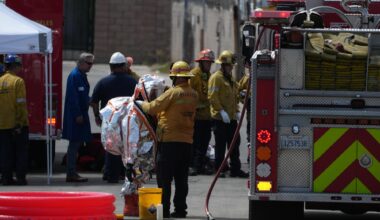 Southern California authorities respond to a leak of an unknown chemical from a tank