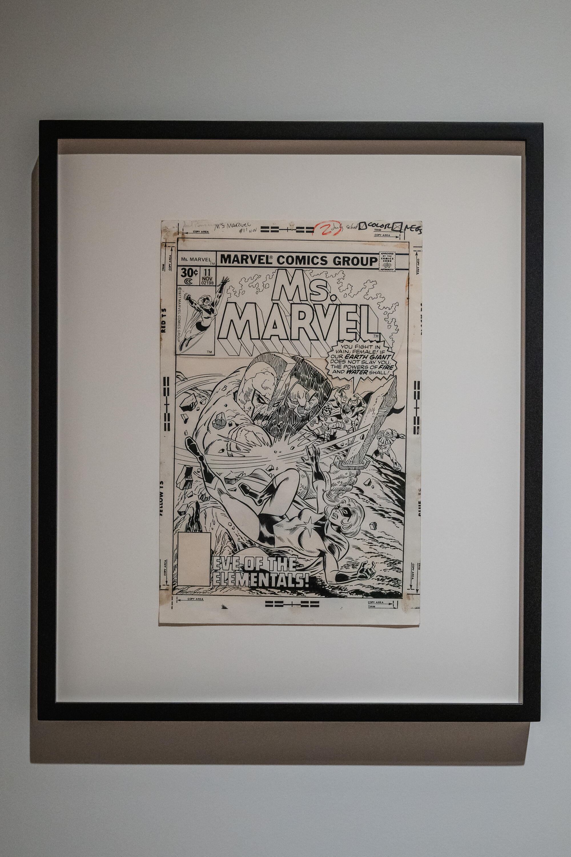 Comic book art in a museum.