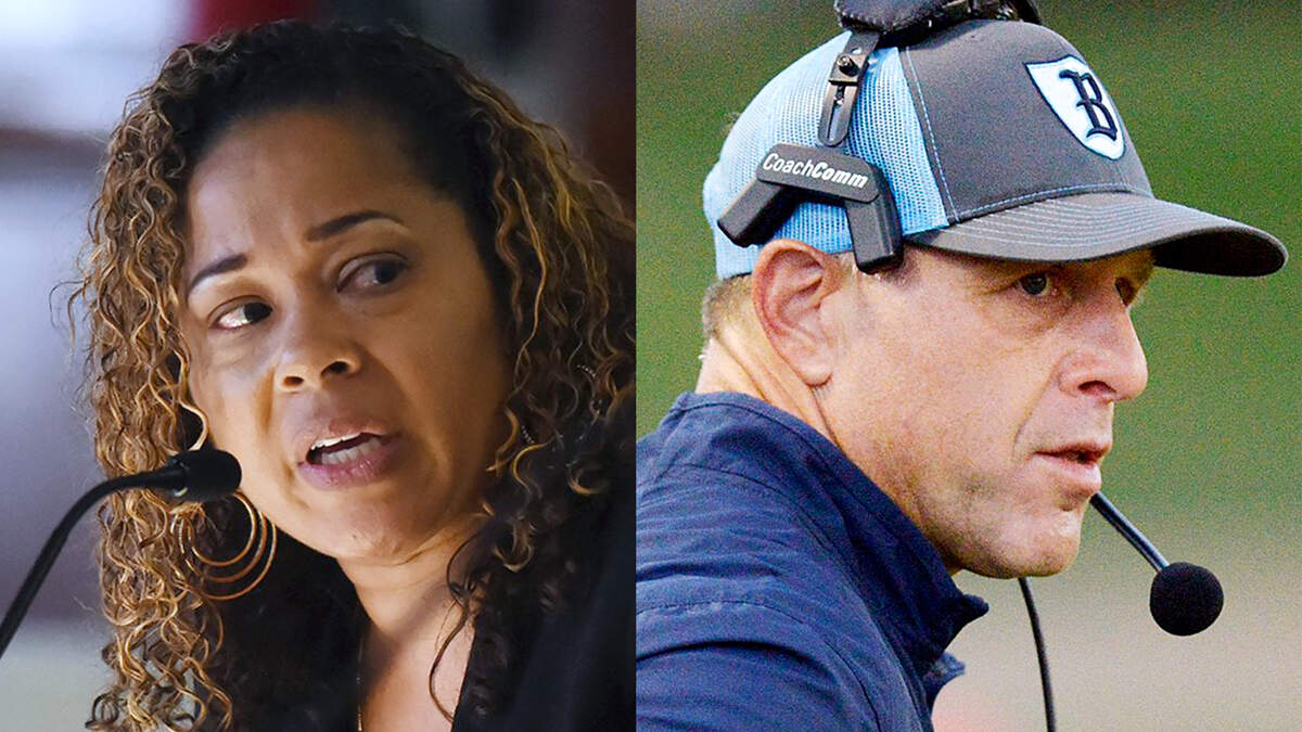 Fresno Unified School Board member Keisha Thomas, left, with former Bullard High football coach Donnie Arax, right, in a composite photo. Fresno Unified School Board member Keisha Thomas, left, with former Bullard High football coach Donnie Arax, right, in a composite photo.