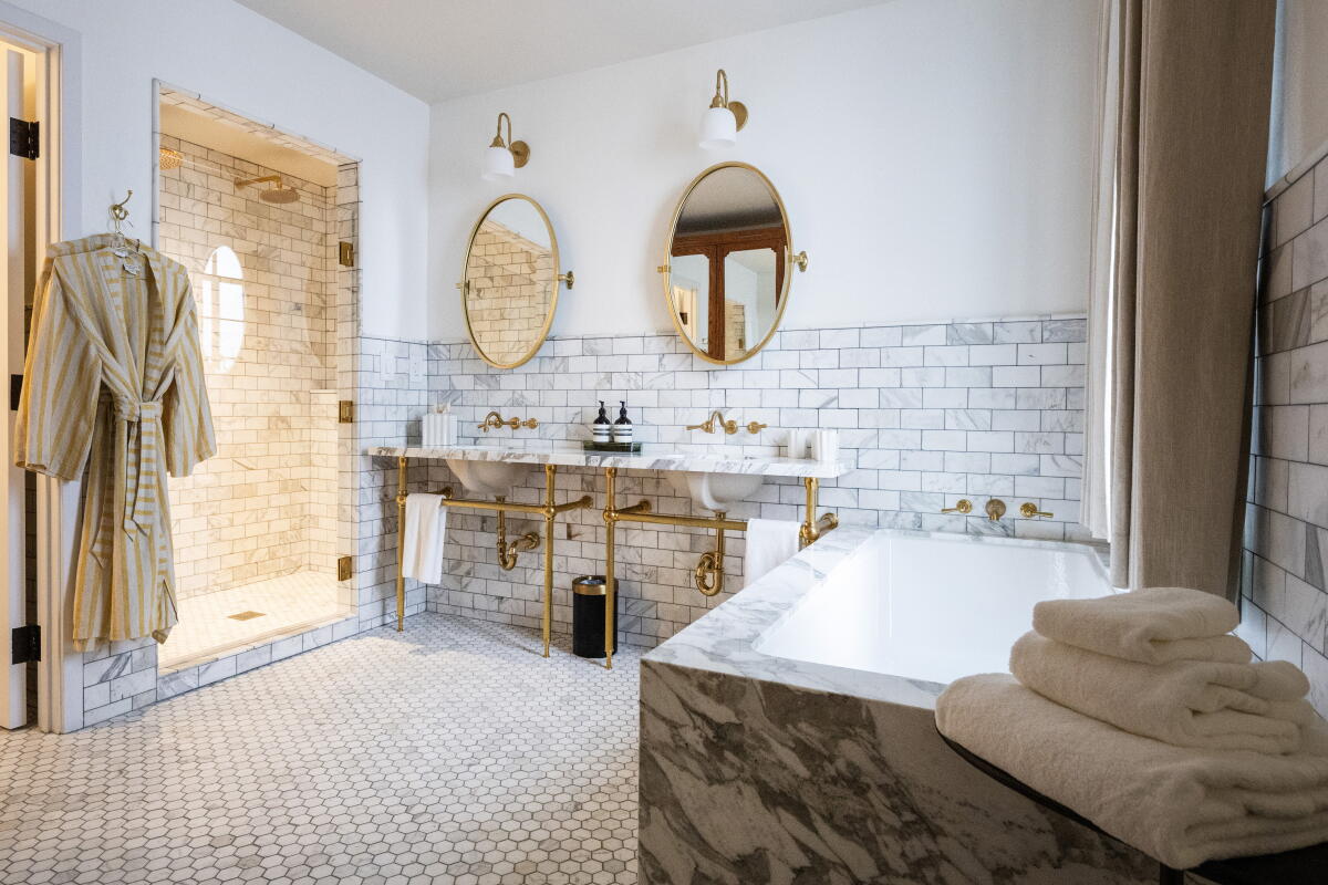 Bathroom inside a suite.