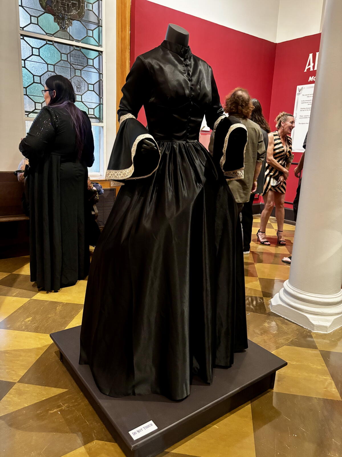 Traditional mourning clothing on display at Final Rites, a new exhibition at Fullerton Museum Center.
