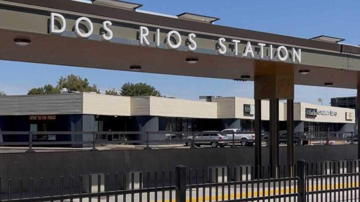 The Dos Rios light rail station is complete, but not open
