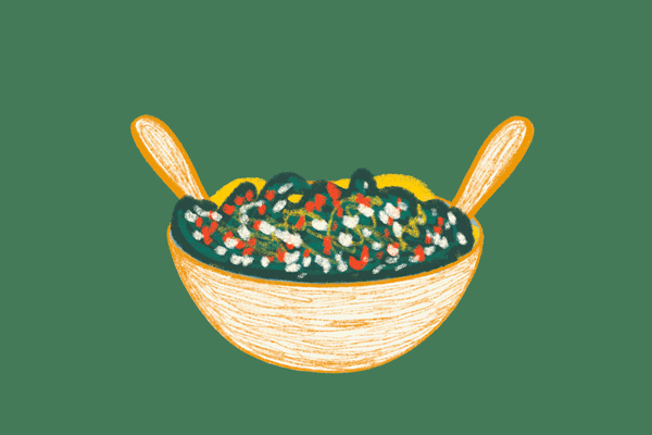 Animated illustration of a chopped salad.