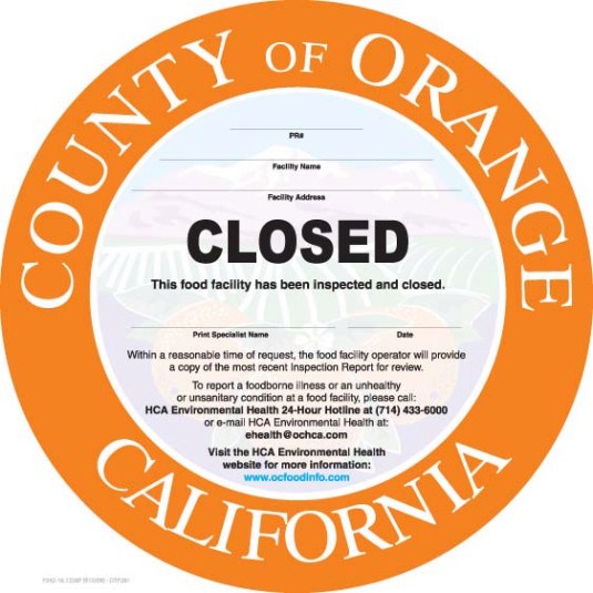 Orange County restaurants shut down by health inspectors (Sept. 3-10) – Orange County Register